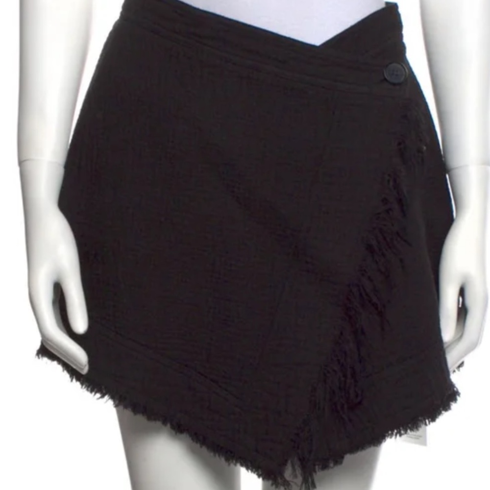 Raquel Allegra Raw-Edge Trim Mini Skirt